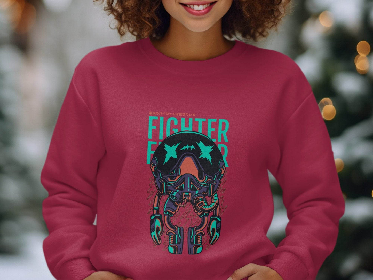 Retro Fighter Pilot Graphic SciFi Illustration Hoodie - Design & Vybe