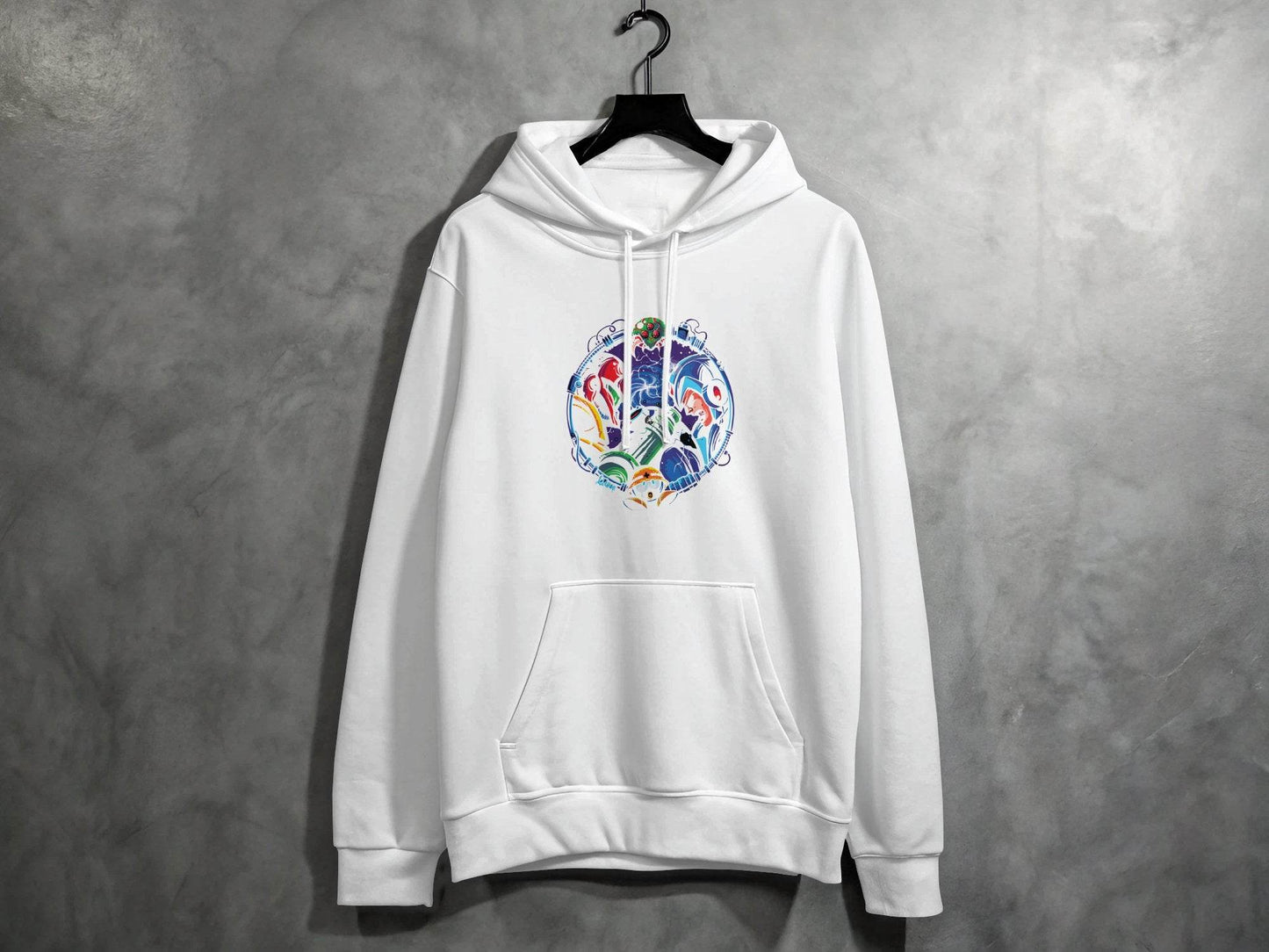 Metroid Meets Mega Man Character Design in Space Hoodie - Design & Vybe