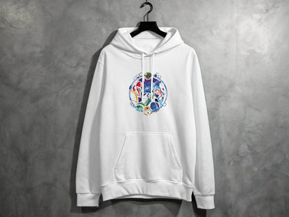 Metroid Meets Mega Man Character Design in Space Hoodie - Design & Vybe