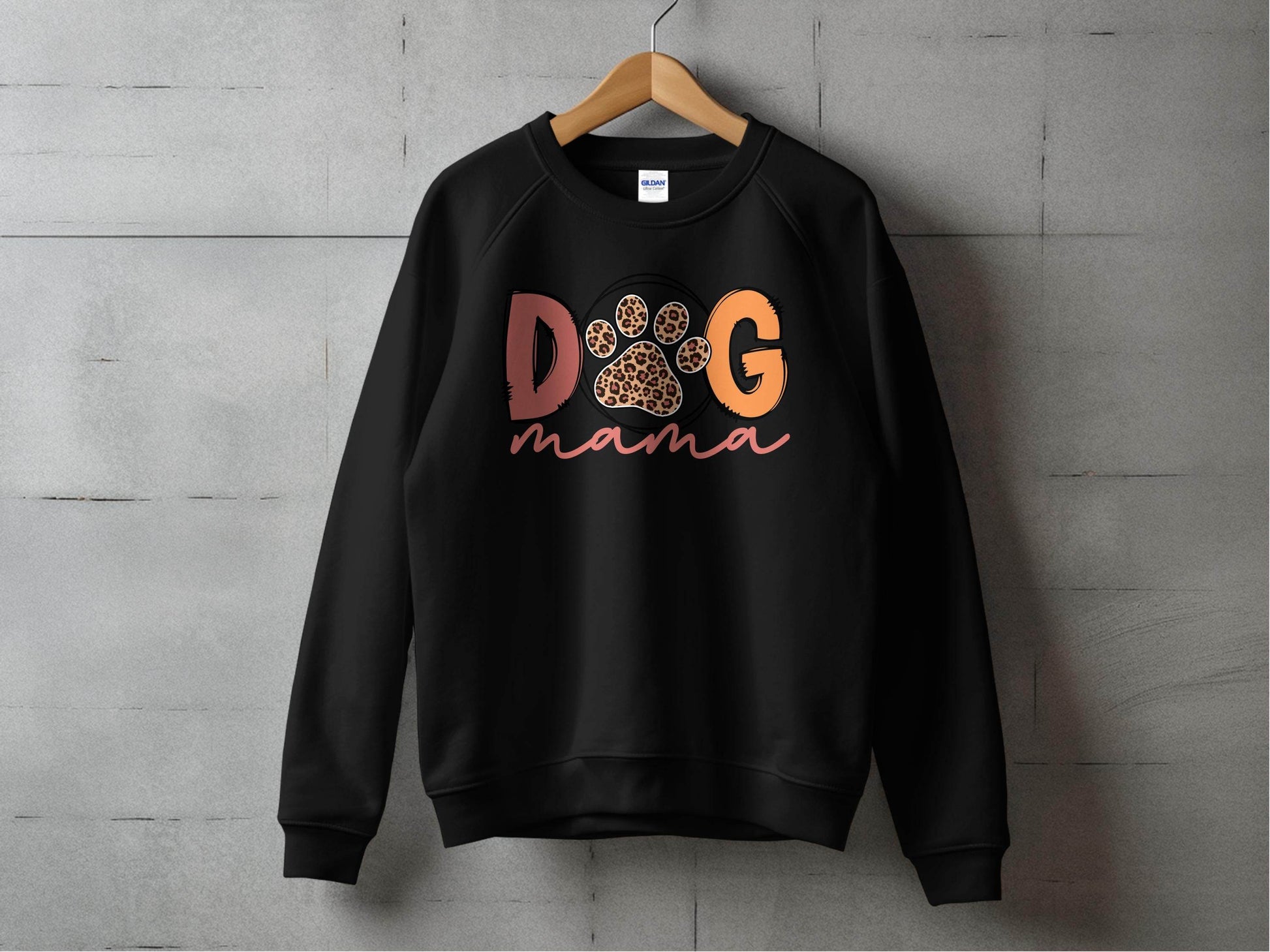 Dog Mama Paw With Leopard Print For Animal Lovers Sweater - Design & Vybe