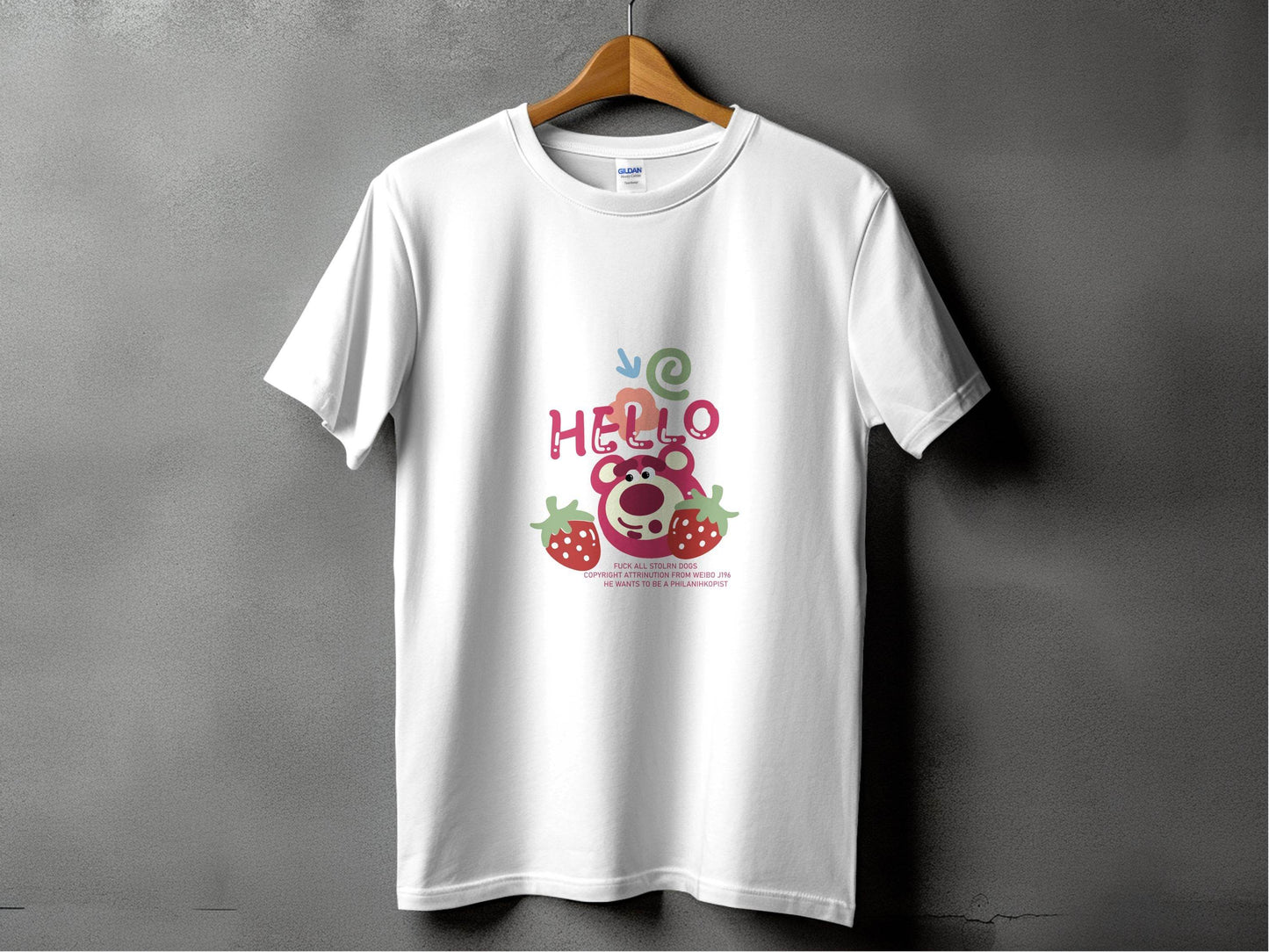 Hello Graphics With Strawberry Images Design T-Shirt - Design & Vybe