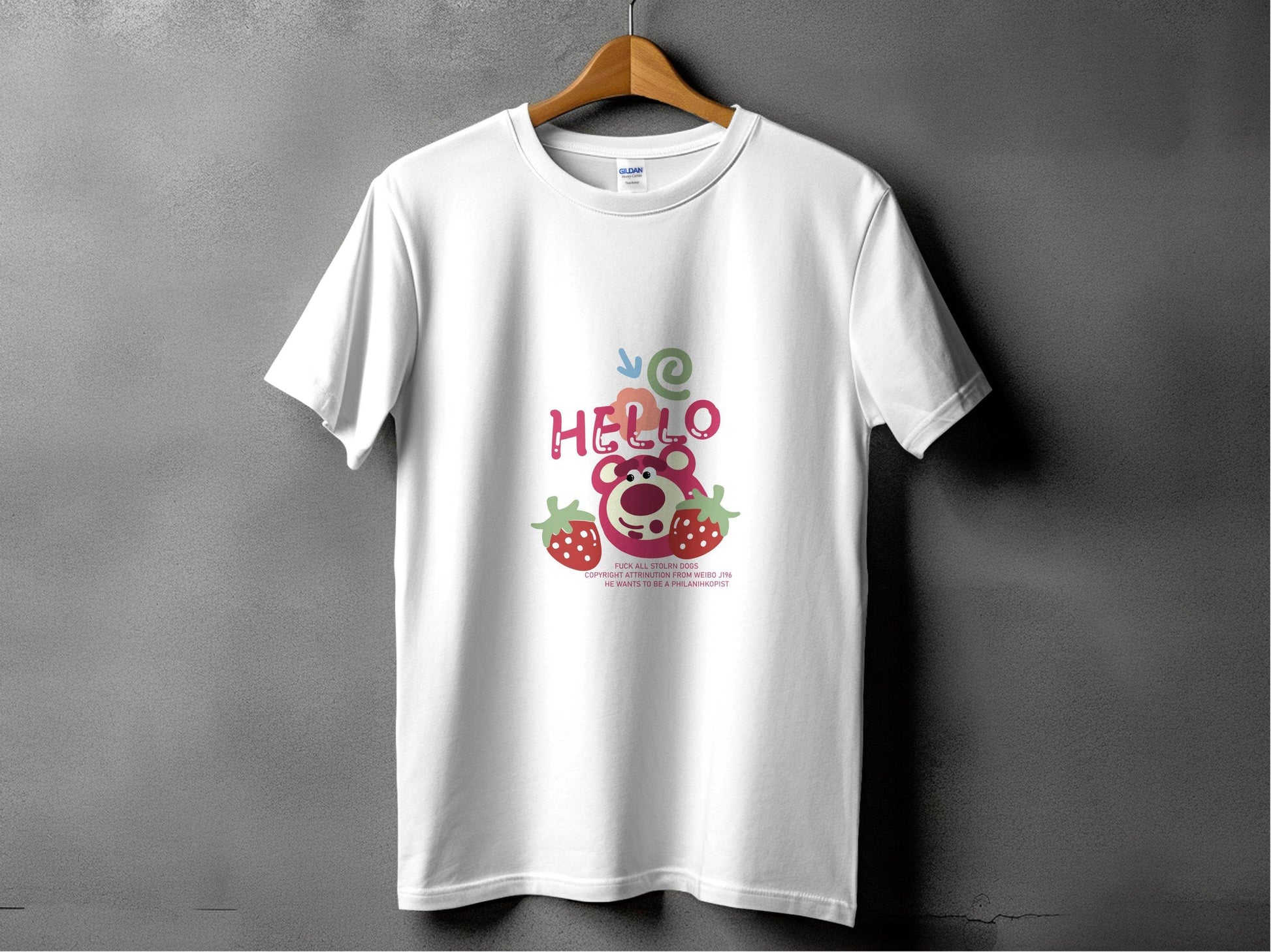 Hello Graphics With Strawberry Images Design T-Shirt - Design & Vybe