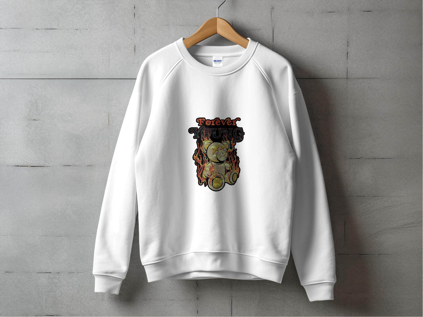 Forever Young on Fire Graphic Novelty Art Design Sweater - Design & Vybe