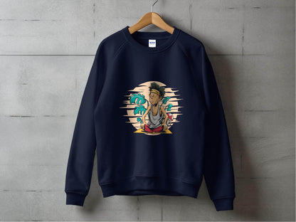 Yoga Enthusiast Graphic Printed Casual Sweater - Design & Vybe