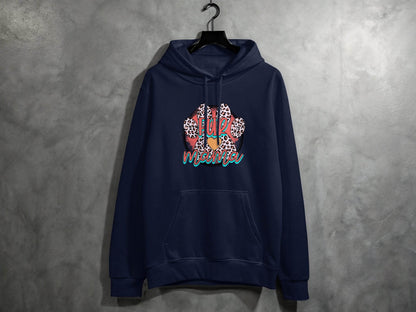 Fur Mama With Leopard Pattern Paw Print Graphic Hoodie - Design & Vybe
