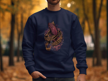 Pray Dark Hard Graphic Design Sweater - Design & Vybe