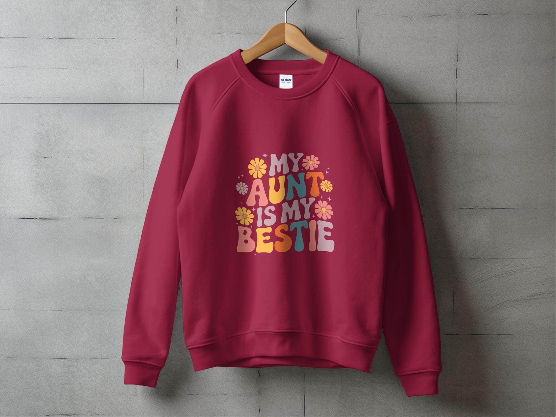 My Aunt is My Bestie Floral Design Graphic Sweater - Design & Vybe