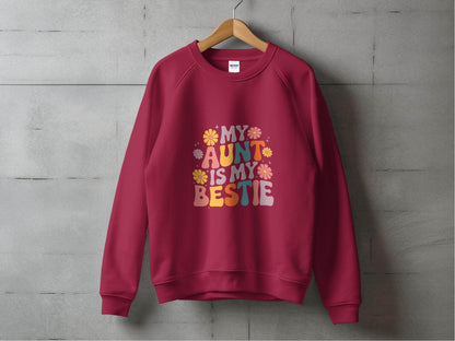My Aunt is My Bestie Floral Design Graphic Sweater - Design & Vybe