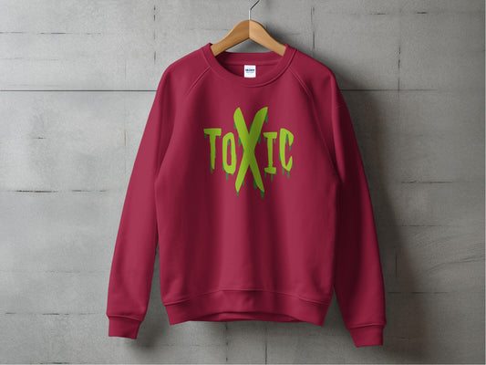 Trendy Red Sweatshirt with Toxic Print Casual product