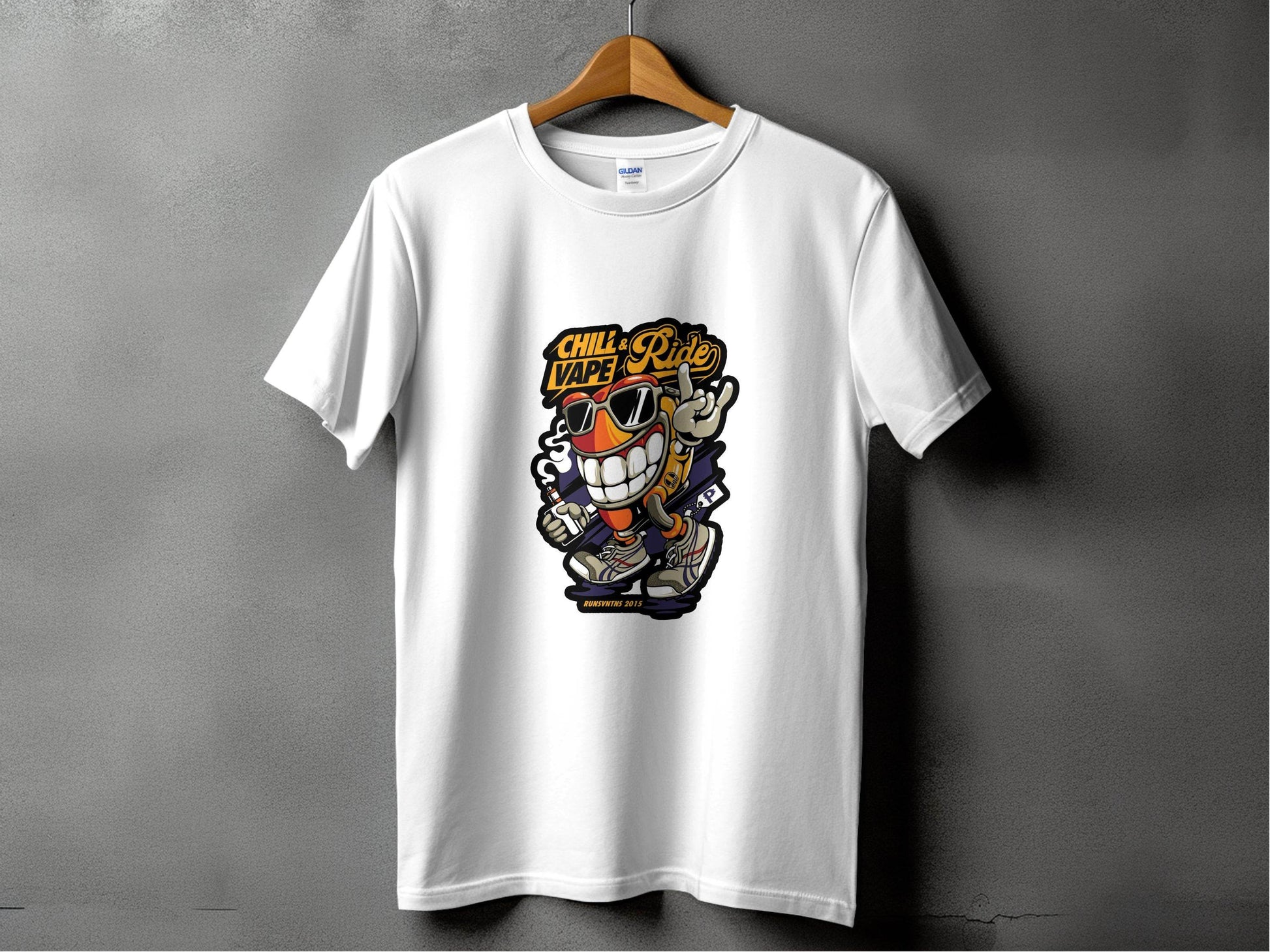 Chill and Vape Ride Fun Cartoon Style T-Shirt - Design & Vybe