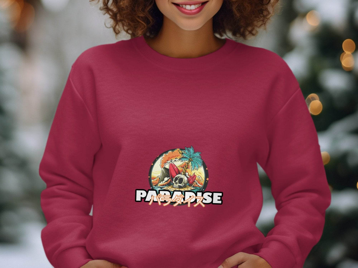 Paradise Skull Island With Surfboard Graphic Hoodie - Design & Vybe