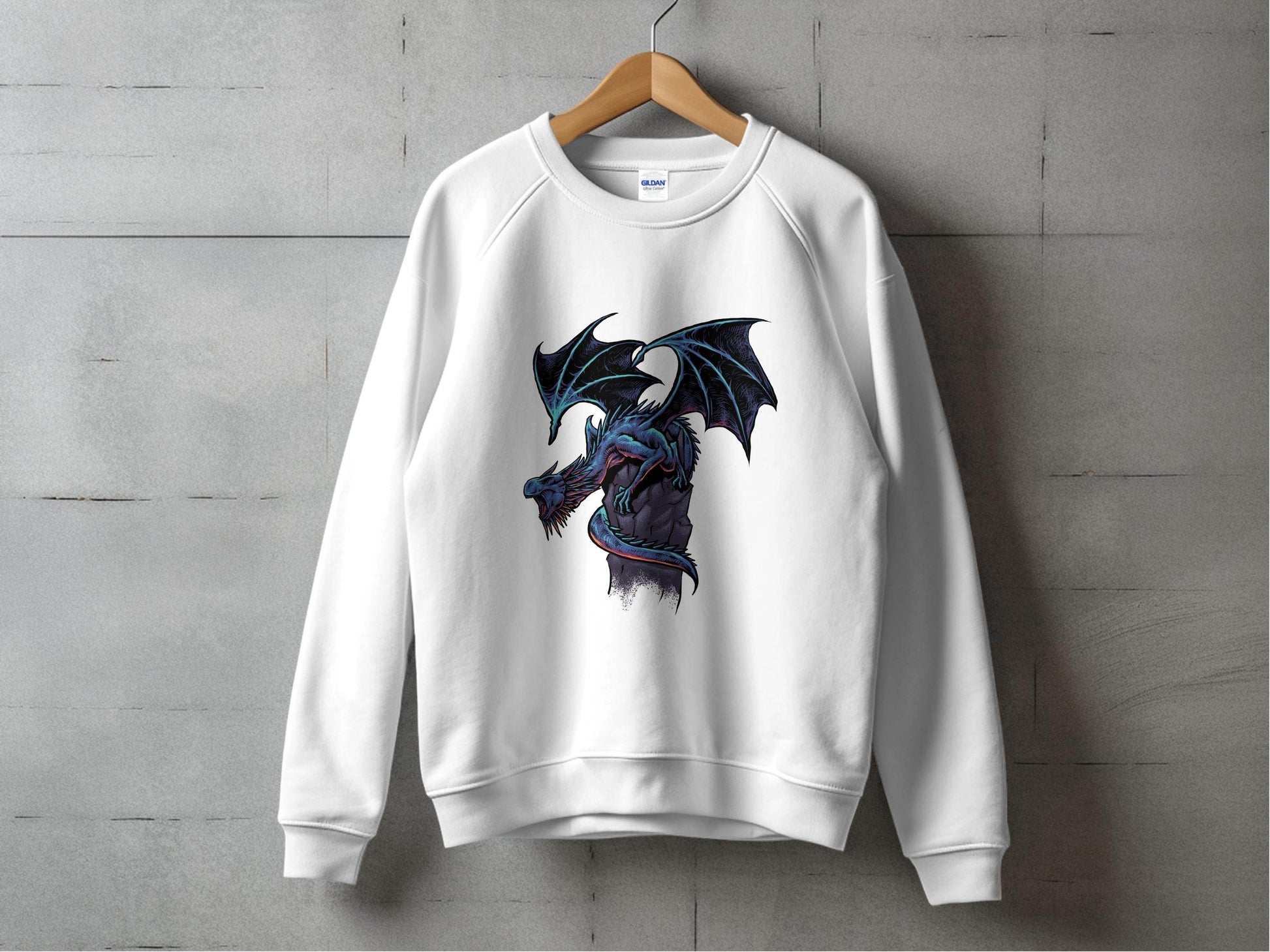 Fierce Dragon Graphic Print Design on Trendy Sweater - Design & Vybe