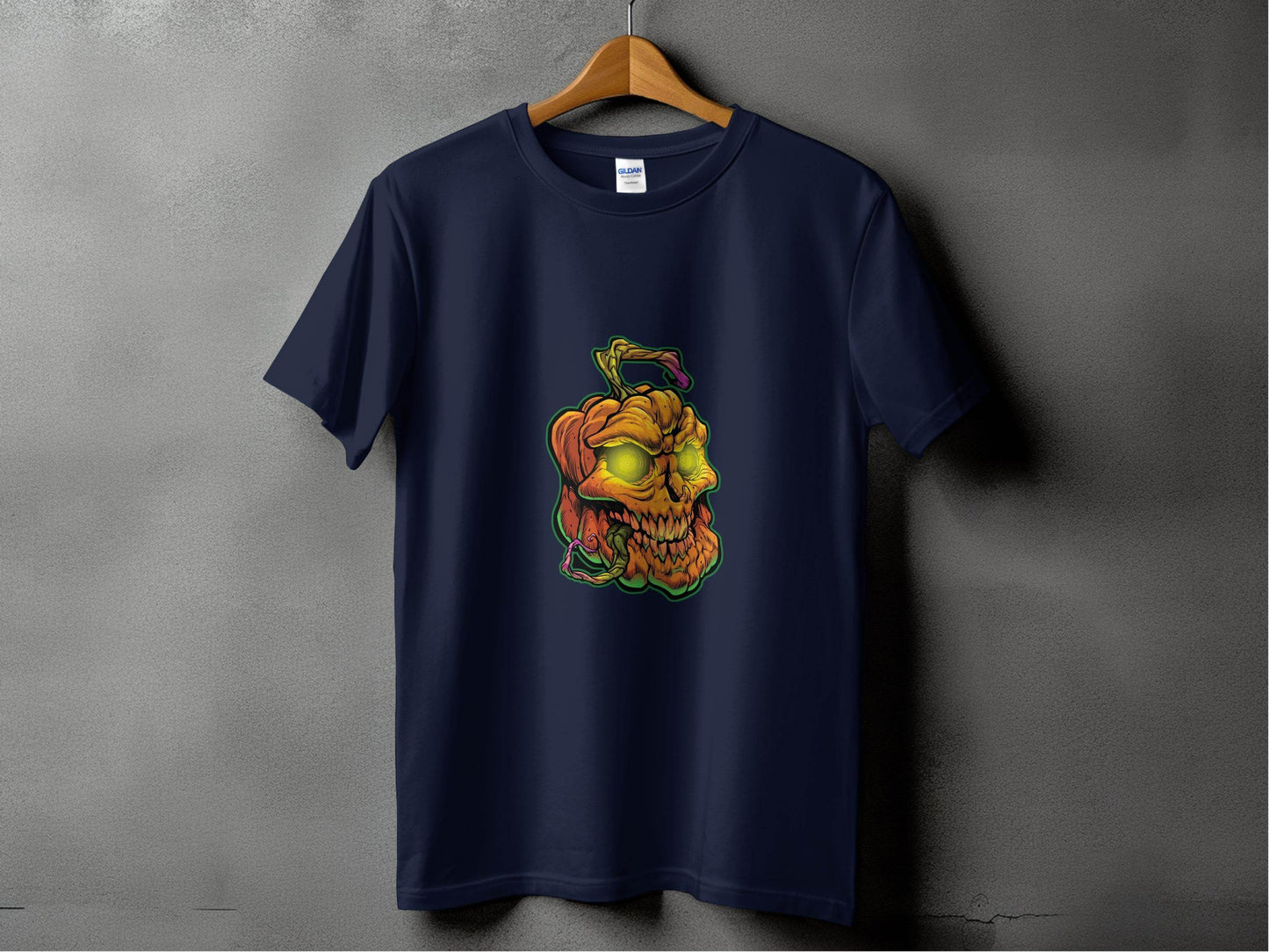 Glowing Eye Spooky Scary Pumpkin Skull Halloween T-Shirt - Design & Vybe