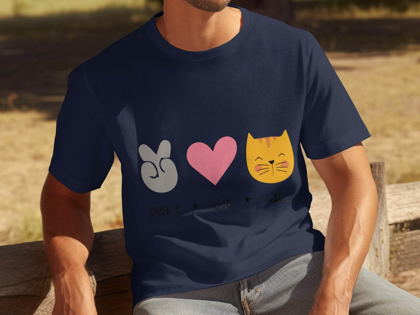 Peace Love Cats Graphic Design T-Shirt - Design & Vybe
