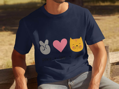 Peace Love Cats Graphic Design T-Shirt - Design & Vybe