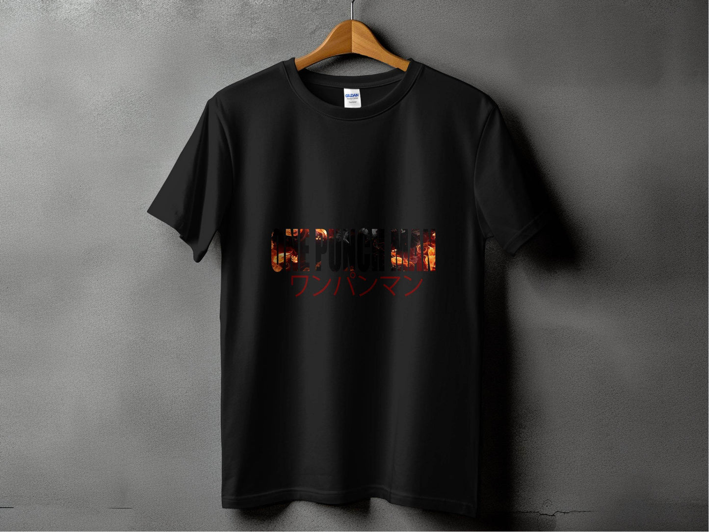 One Punch Man Design With Fire Background Novelty T-Shirt - Design & Vybe