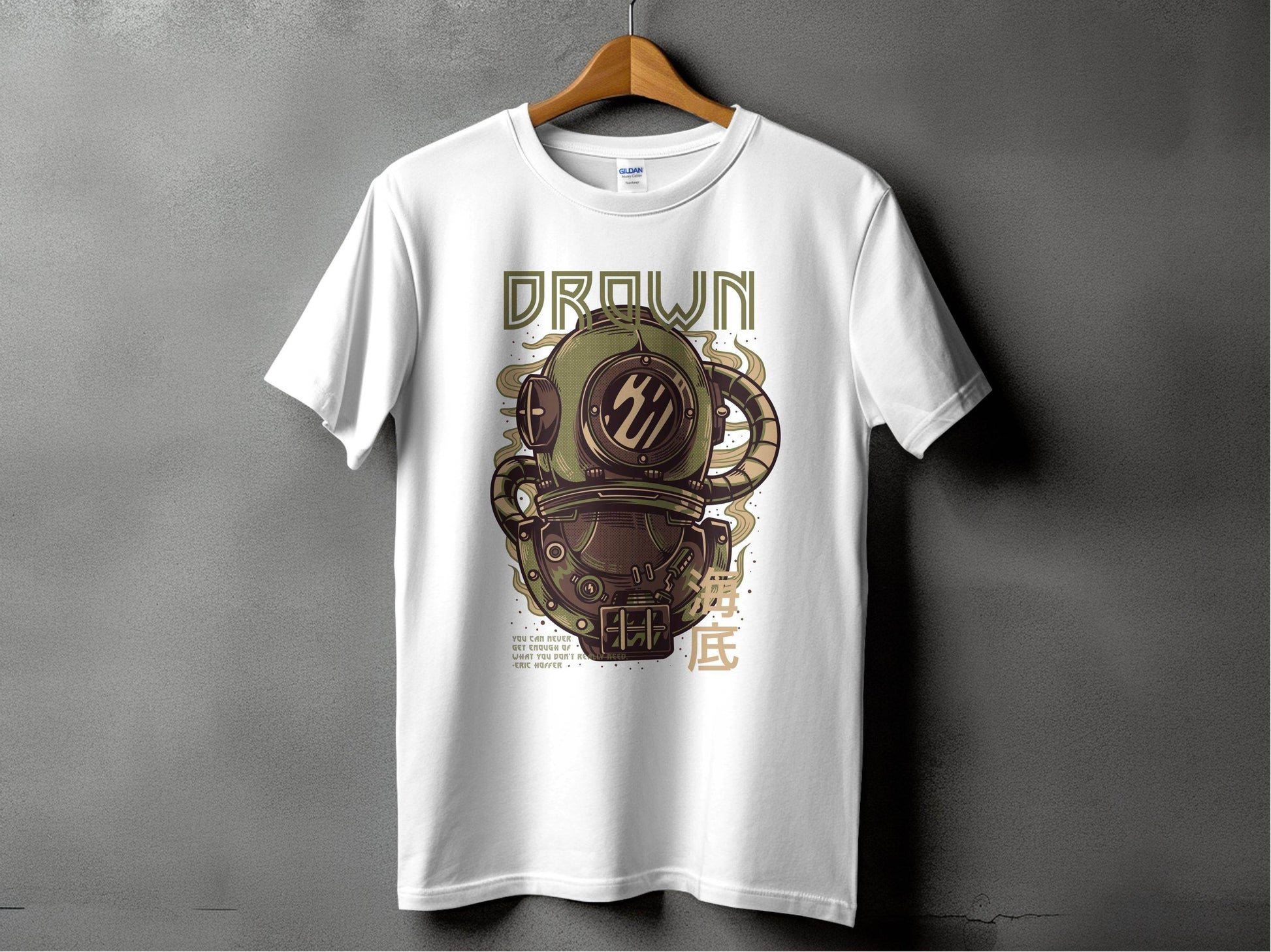 Drown Underwater Helmet Design Cool Graphic T-Shirt - Design & Vybe