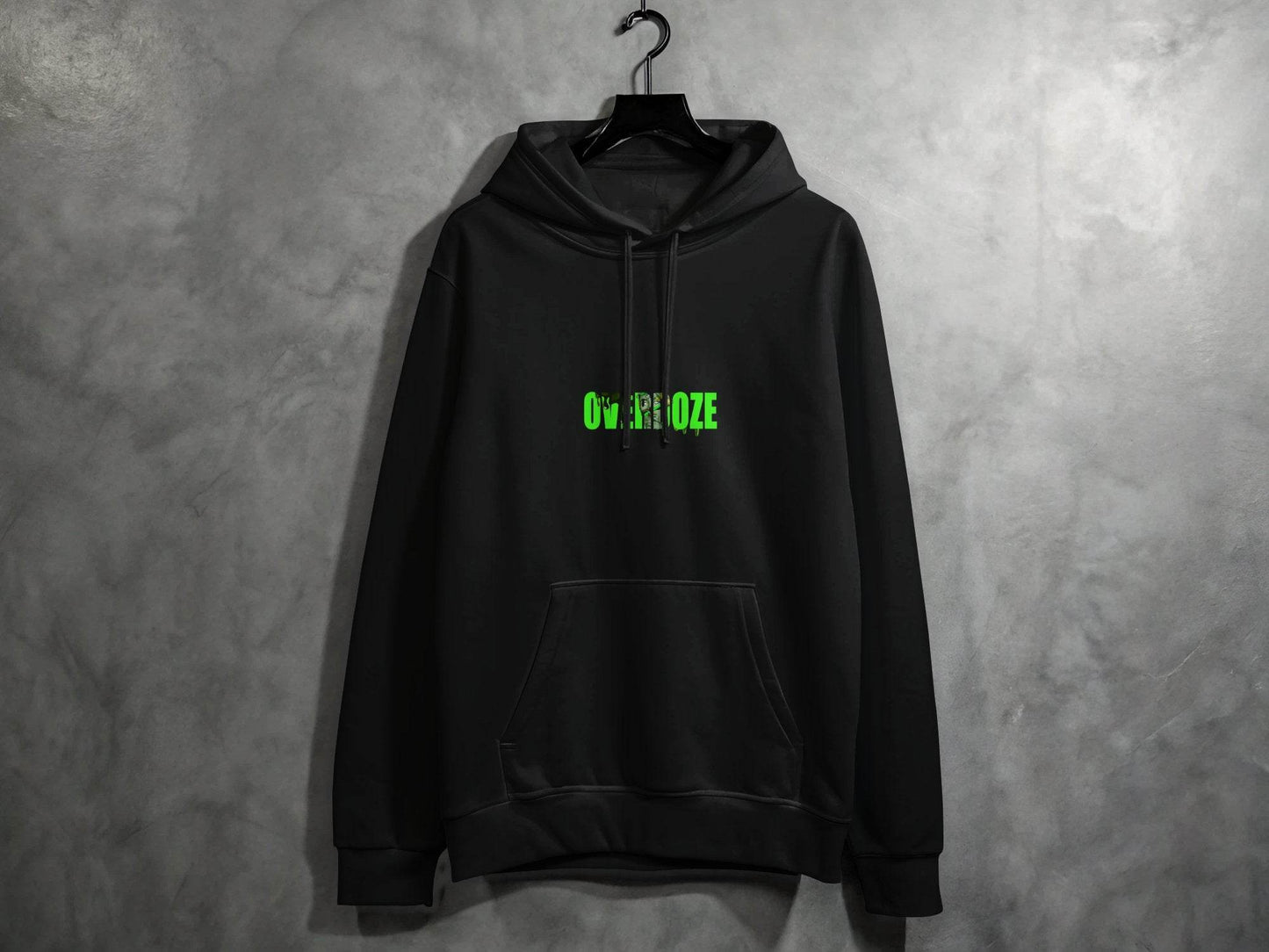 Overdoze Neon Green With Face Graphic Trendy Image Hoodie - Design & Vybe