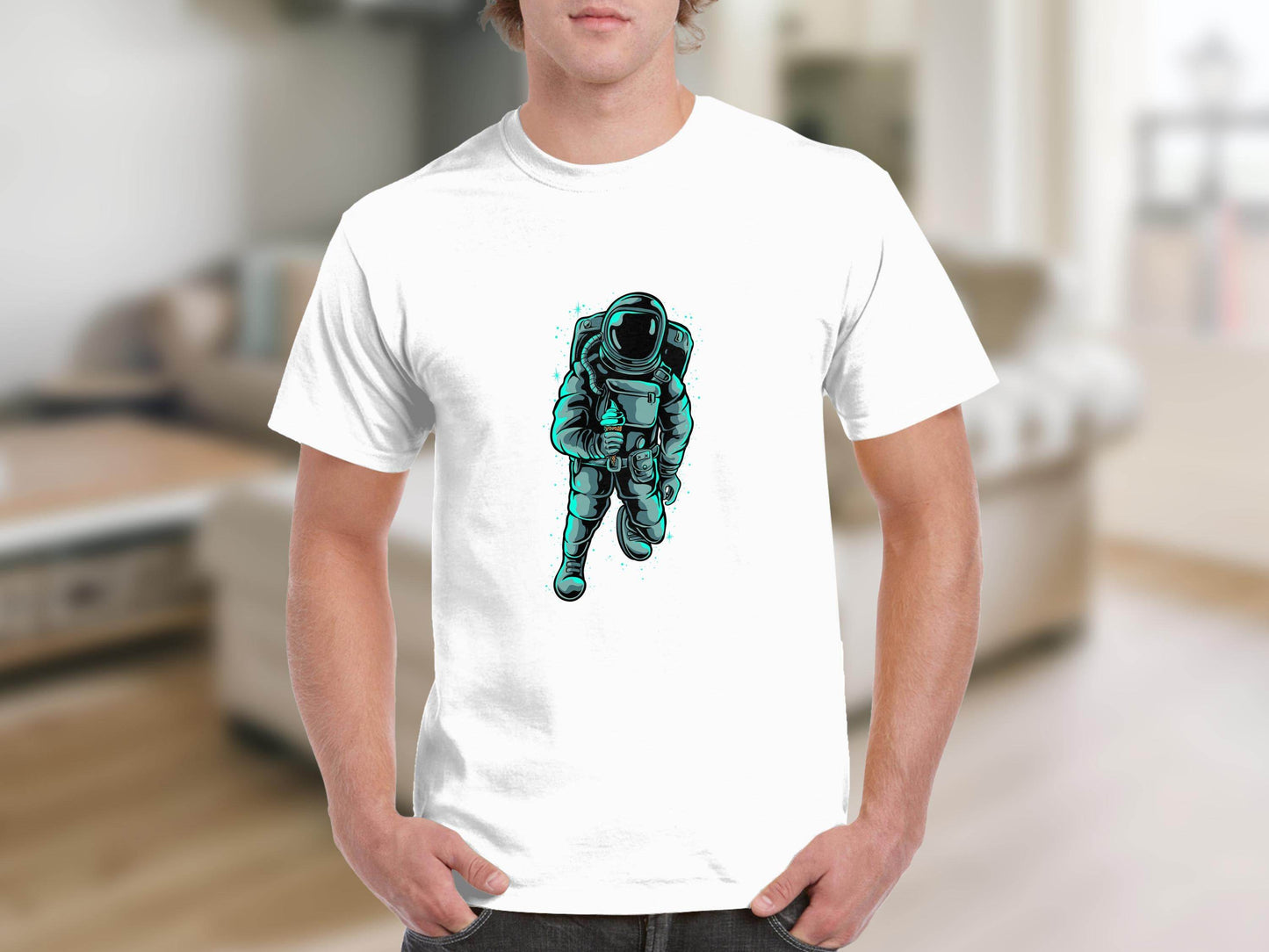 Astronaut with Ice Cream Graphics Cool Print For T-Shirt - Design & Vybe