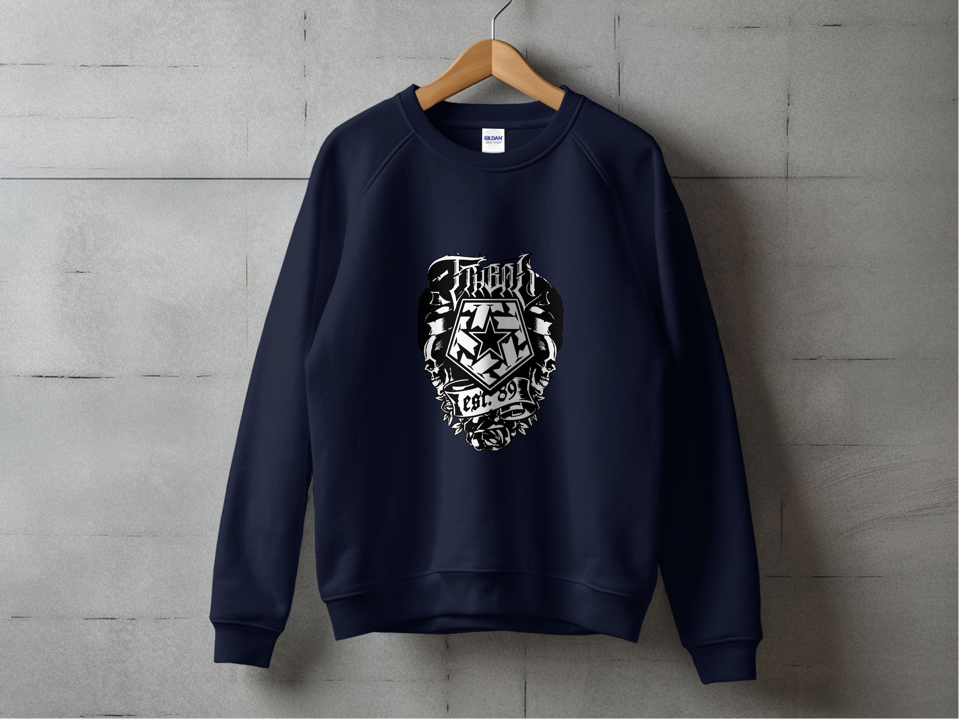 Edgy Skull Artwork Crewneck Sweatshirt Cool Product