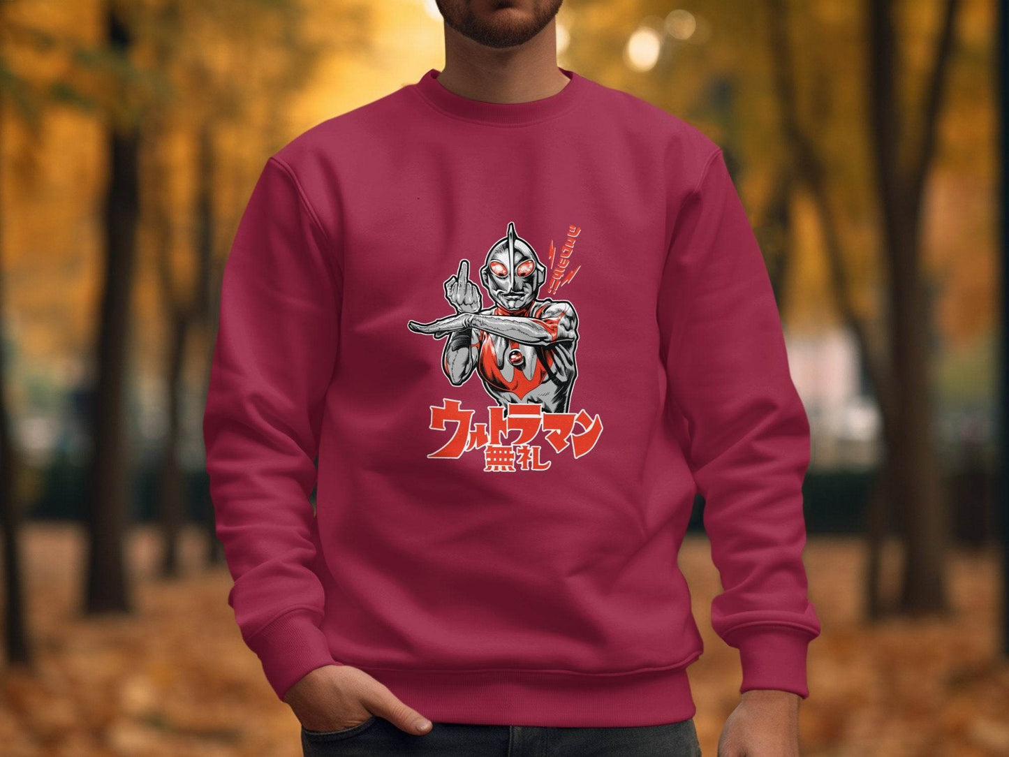 Ultraman Giving Middle Finger Bold Graphic Style Sweater - Design & Vybe
