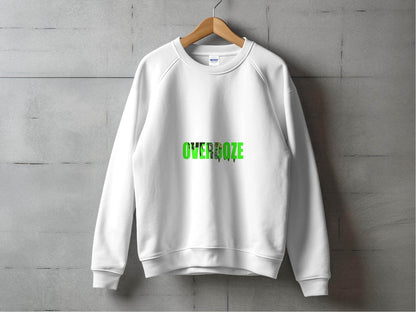 Overdoze Neon Green With Face Graphic Trendy Image Sweater - Design & Vybe