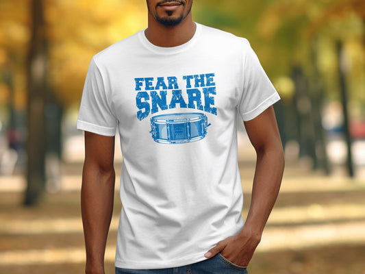 Fear The Snare Drummer White Graphic T-Shirt product type