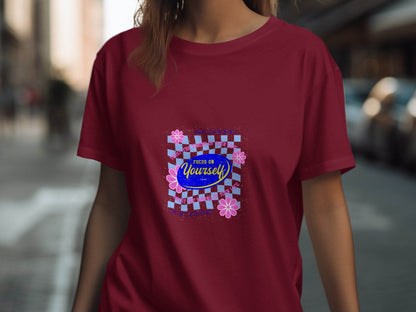 Focus on Yourself Trust Timing Floral Design T-Shirt - Design & Vybe