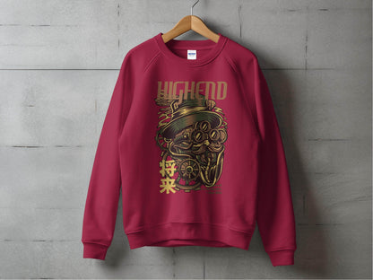 Highend Steampunk Character Illustration Print Sweater - Design & Vybe