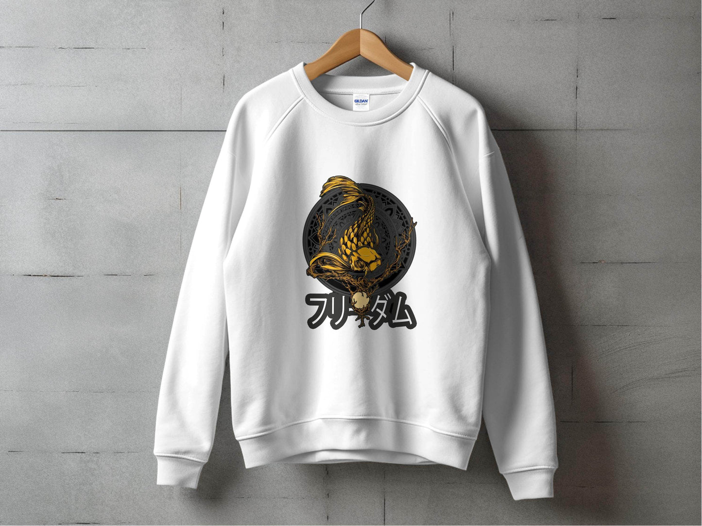 Golden Koi Fish Mandala Japanese Freedom Graphic Sweater - Design & Vybe