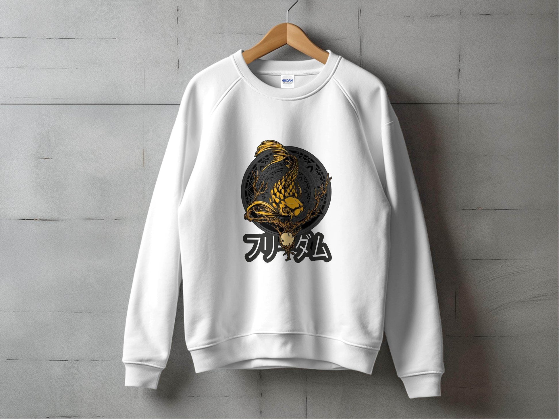 Golden Koi Fish Mandala Japanese Freedom Graphic Sweater - Design & Vybe