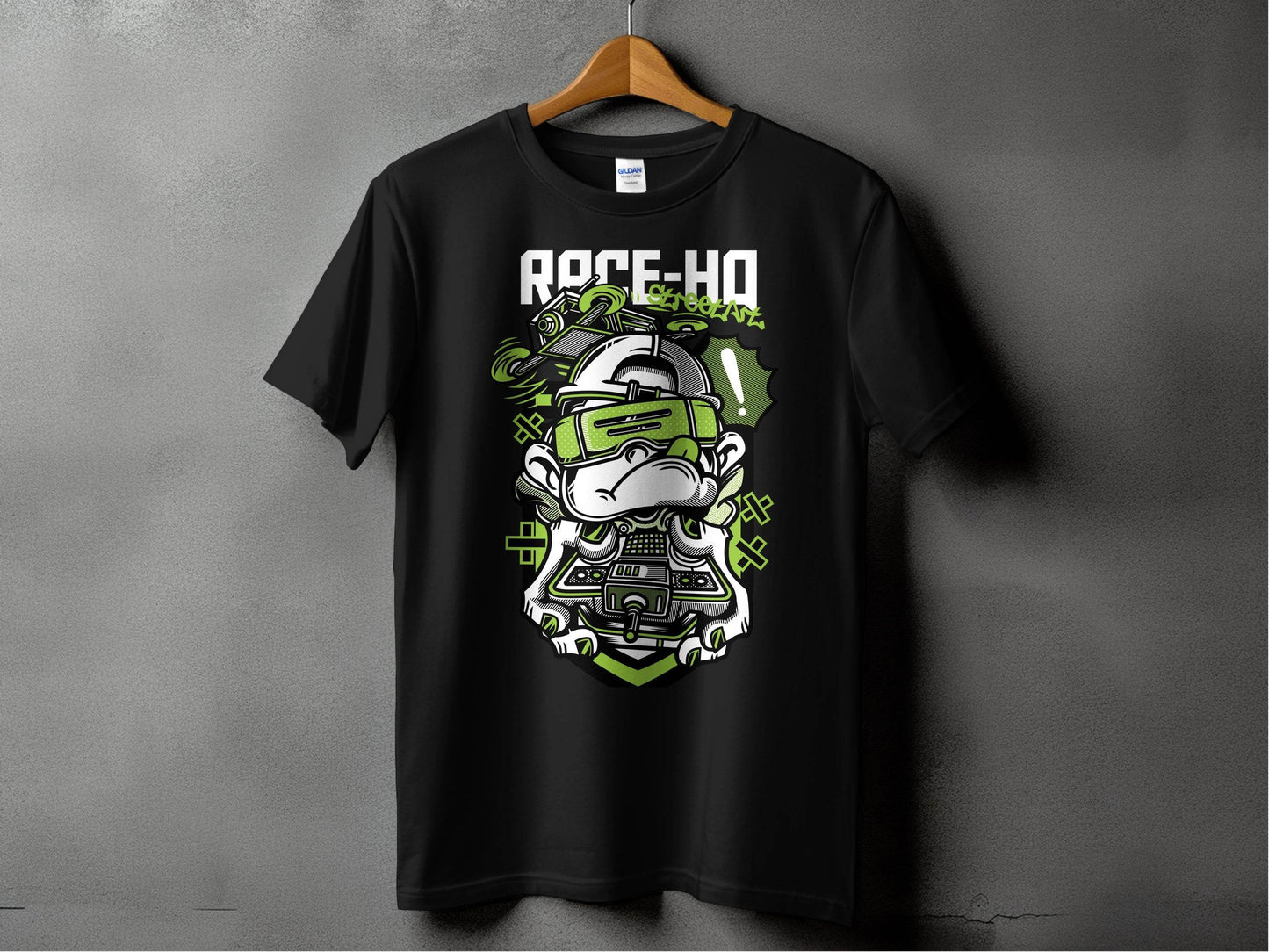 Street Art Monkey with Console Graphics Cool T-Shirt - Design & Vybe