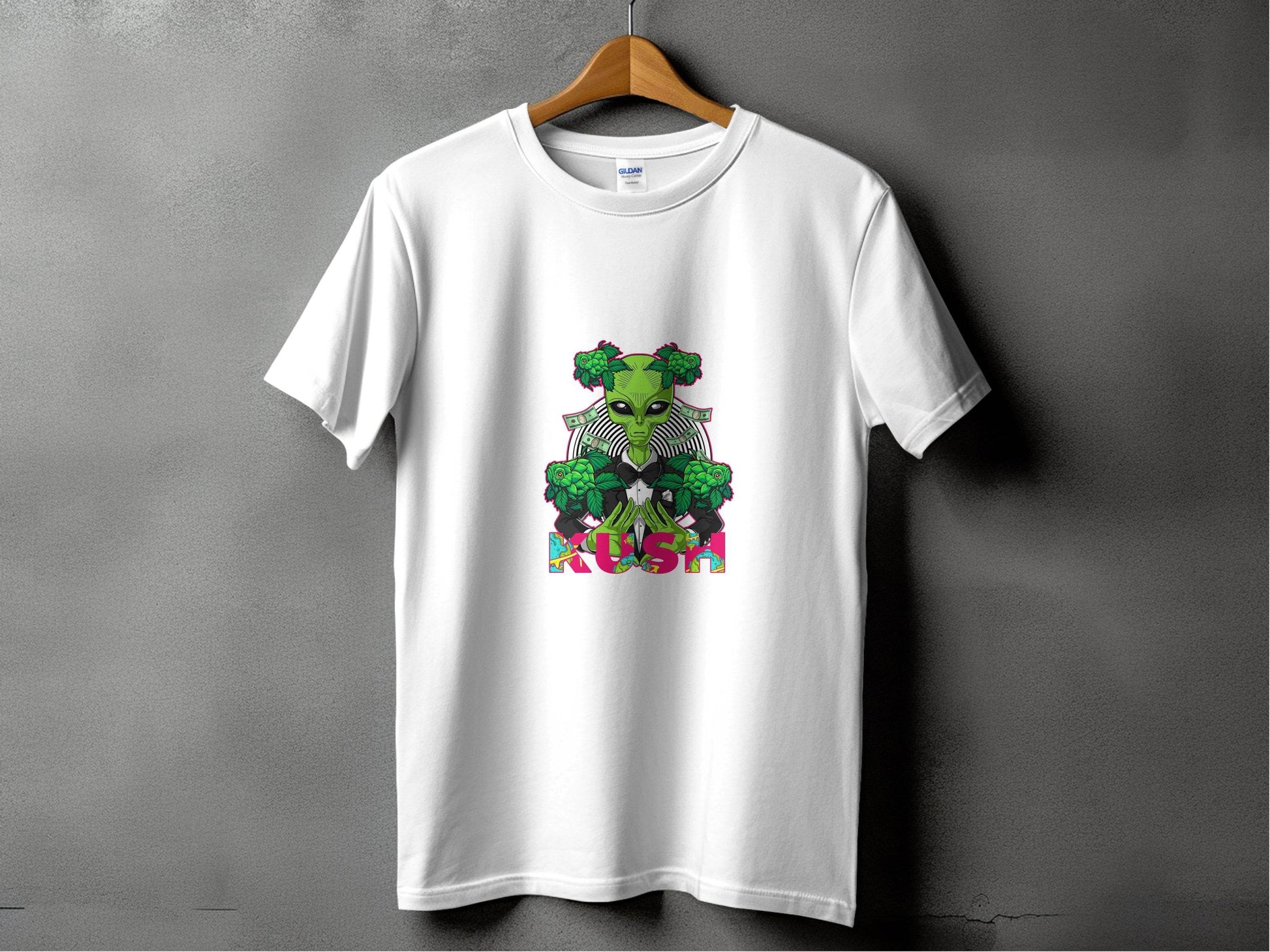 Kush Alien Money and Hops Design Graphic T-Shirt - Design & Vybe