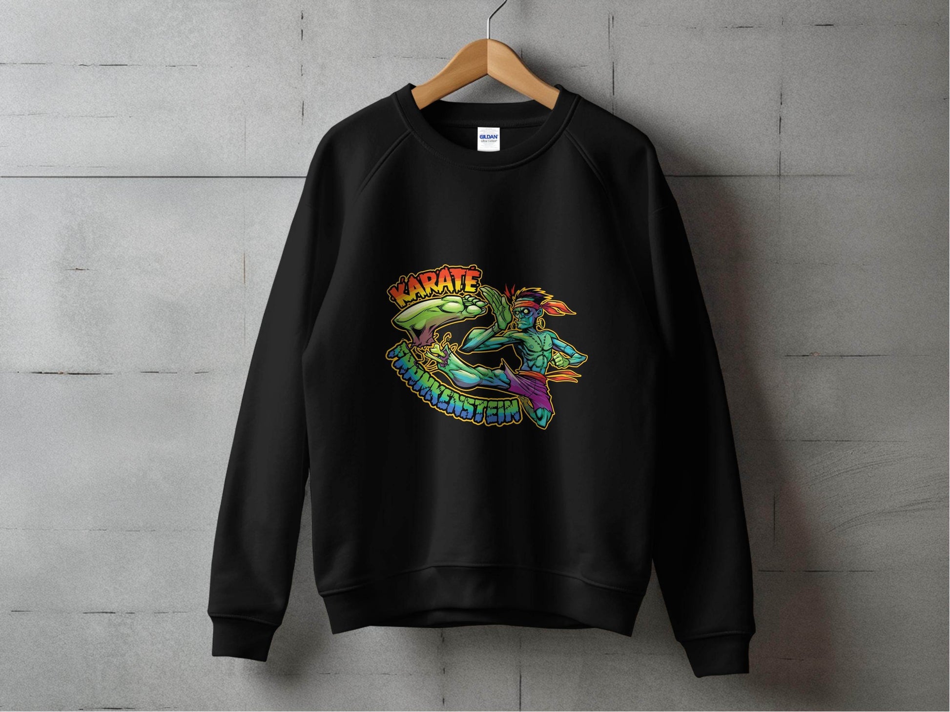 Karate Frankenstein Zombie Monster Funny Halloween Sweater - Design & Vybe
