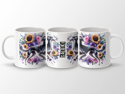 Beautiful Floral Saluki Dog Art Coffee Mug product