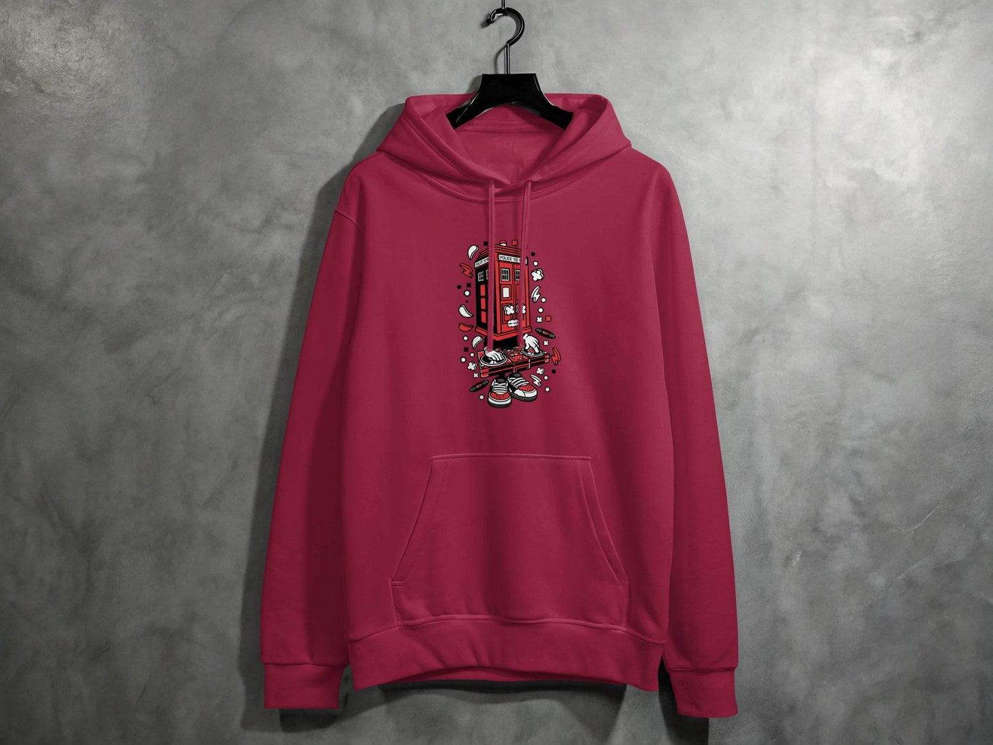 Unique DJ UK Phone Booth Design Graphic Sweater - Design & Vybe