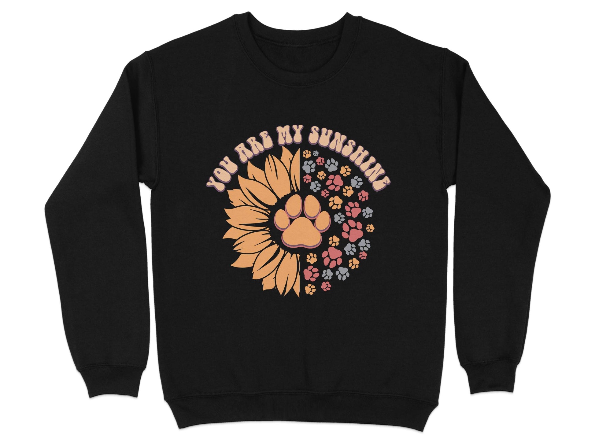 You Are My Sunshine Sunflower Paw Pattern Graphic Sweater - Design & Vybe
