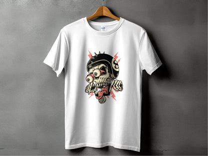 Eight Ball Spiked Helmet Skeleton Ride On T-Shirt - Design & Vybe