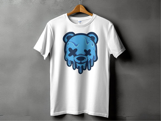 Cool Blue Graffiti Melting Dead Mad Bear Graphic T-Shirt - Design & Vybe