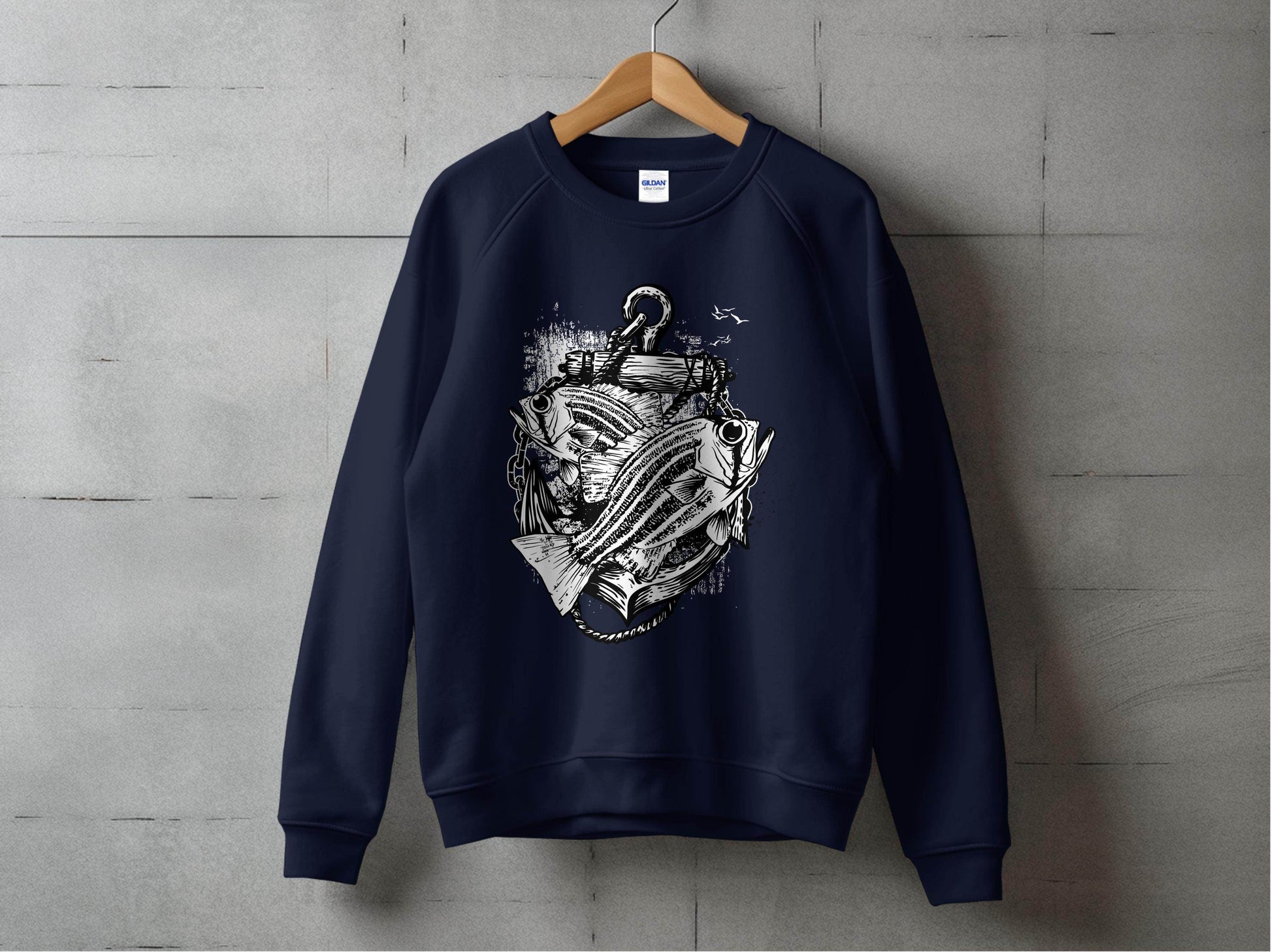 Fishing Inspired Nautical Graphic Sweater - Design & Vybe