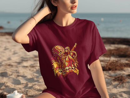 Predator Resting Atop Skulls Graphic T-Shirt - Design & Vybe