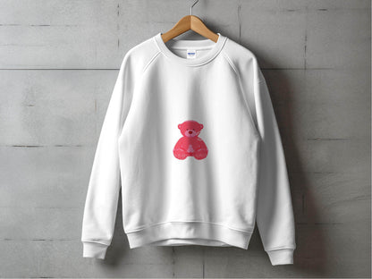 False Hope with Pink Bear Print Graphic Sweater - Design & Vybe
