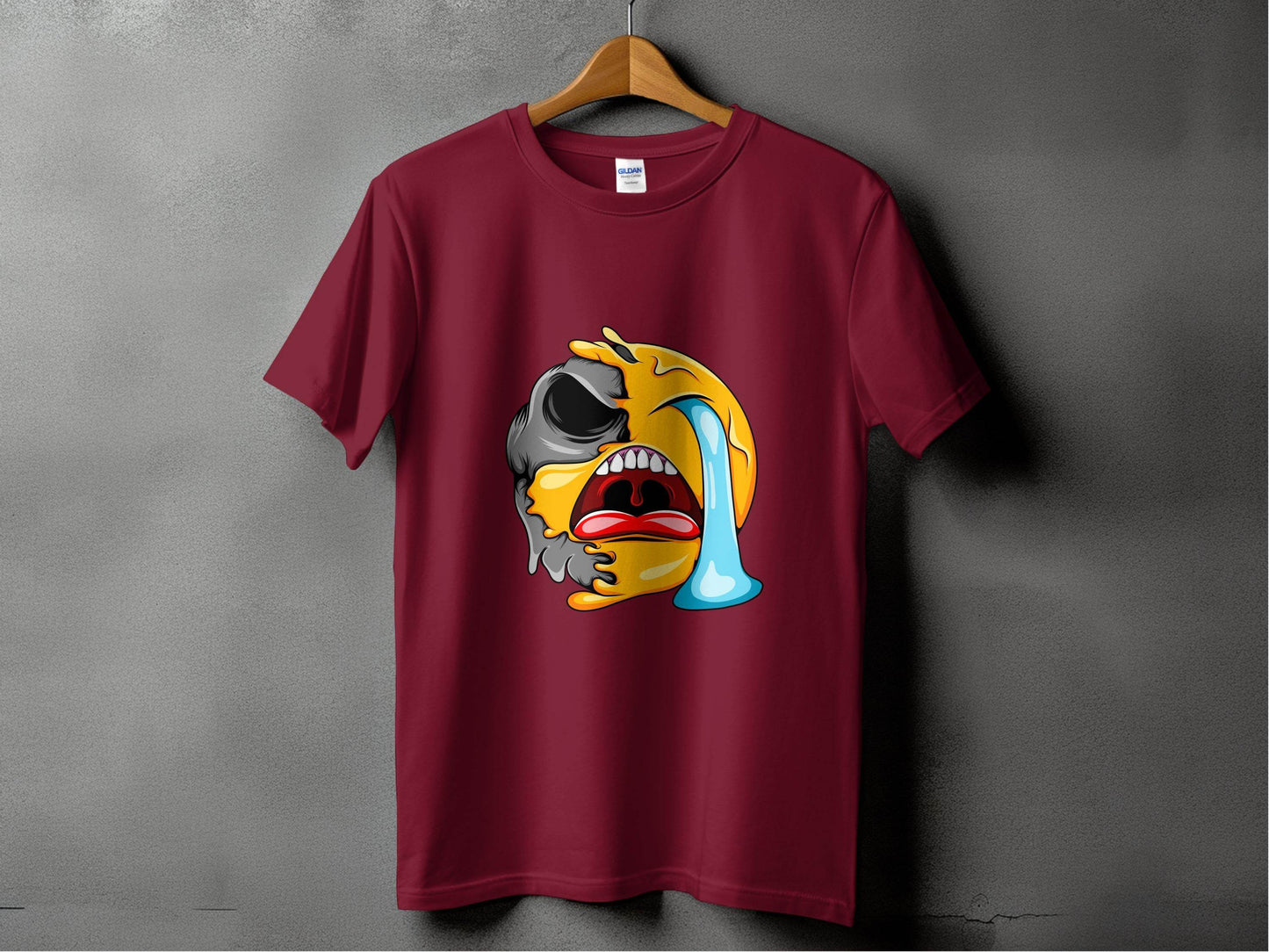 Melting Emoji Face Smiley Design Graphic T-Shirt - Design & Vybe