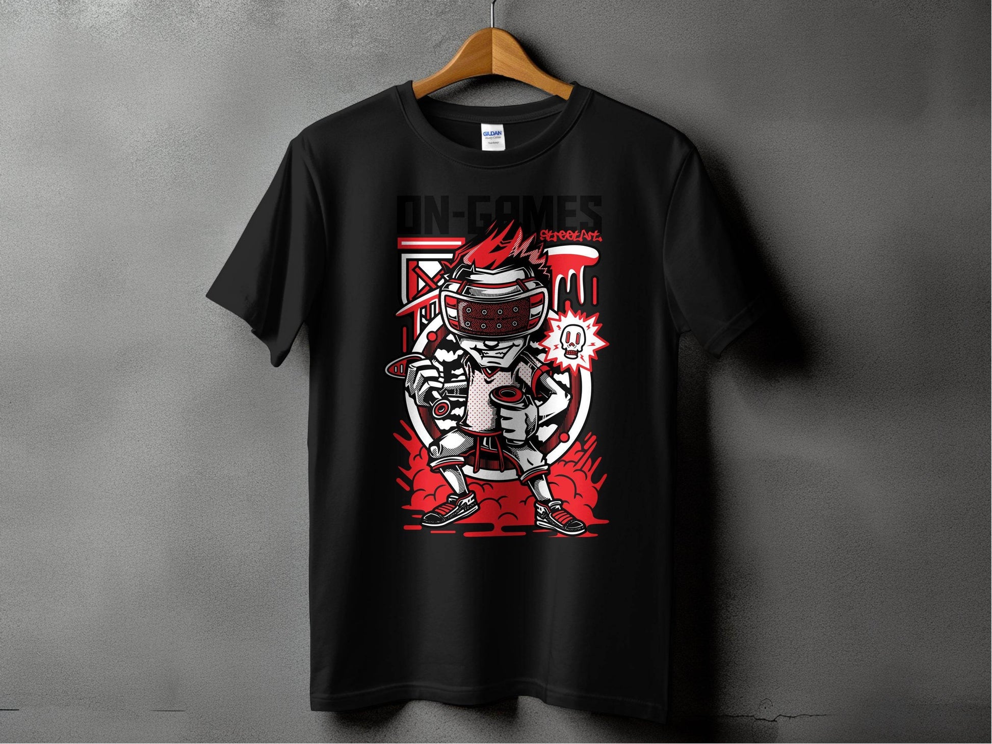 On Games Vr Gaming Schoolart Skull Graphic Design T-Shirt - Design & Vybe
