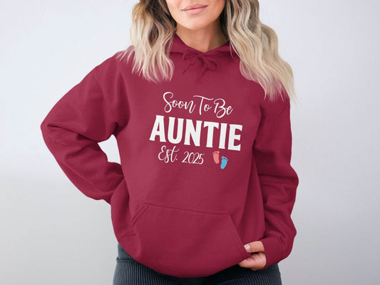 Soon To Be Auntie Est 2025 Design New Auntie Hoodie - Design & Vybe