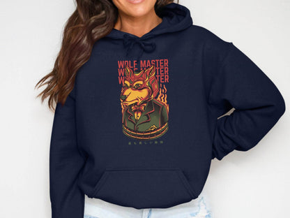 Wolf Master Illustration Artistic Apparel Design Hoodie - Design & Vybe