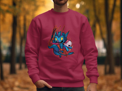 Krampus With Child Caught Illustration Cartoon Sweater - Design & Vybe