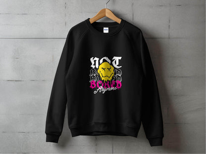 Melting Face Smiley Bored Expression Graphic Sweater - Design & Vybe