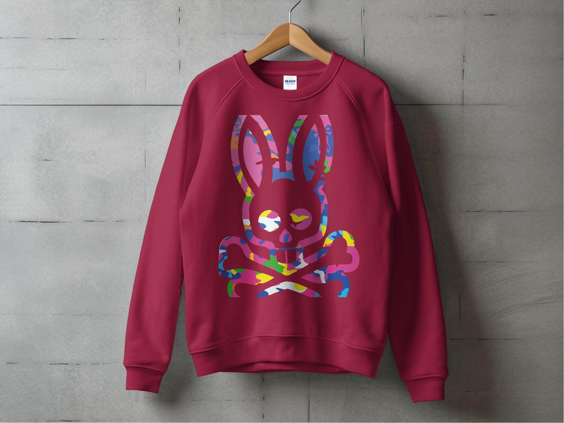 Colorful Skull Bunny Graphic Sweater - Design & Vybe