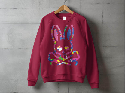 Colorful Skull Bunny Graphic Sweater - Design & Vybe